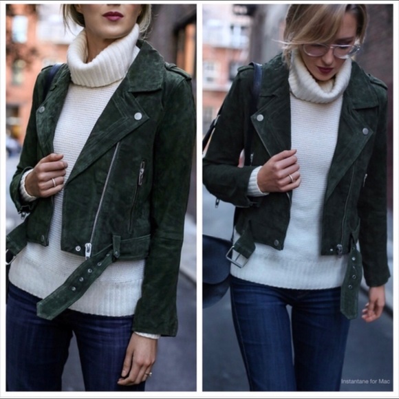 Blank NYC Jackets & Blazers - Blank NYC Hunter Green Leather Moto Jacket✨ NWT